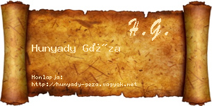 Hunyady Géza névjegykártya